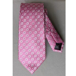 Black + Brown 1826 Tie 100% Silk Jacquard Daisy Floral Pattern